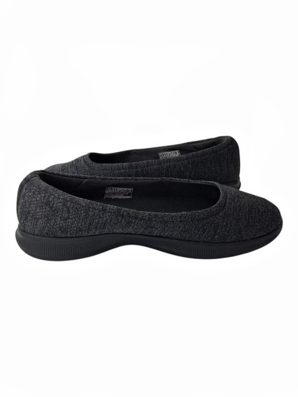 Skechers Goga Max Go Lite Women's 7.5 Black Gray Knit Ballet Flats Slip On Shoes